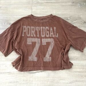 American Eagle Outfitters Brown Crop Top